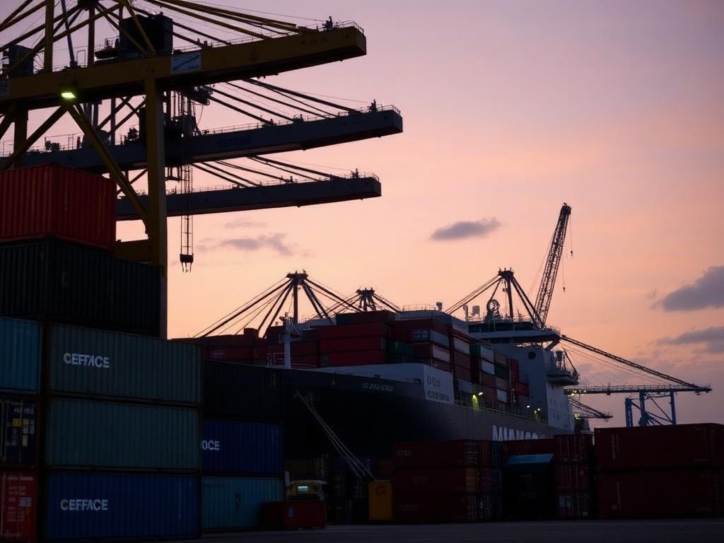 Container vessel loading at Mombasa port